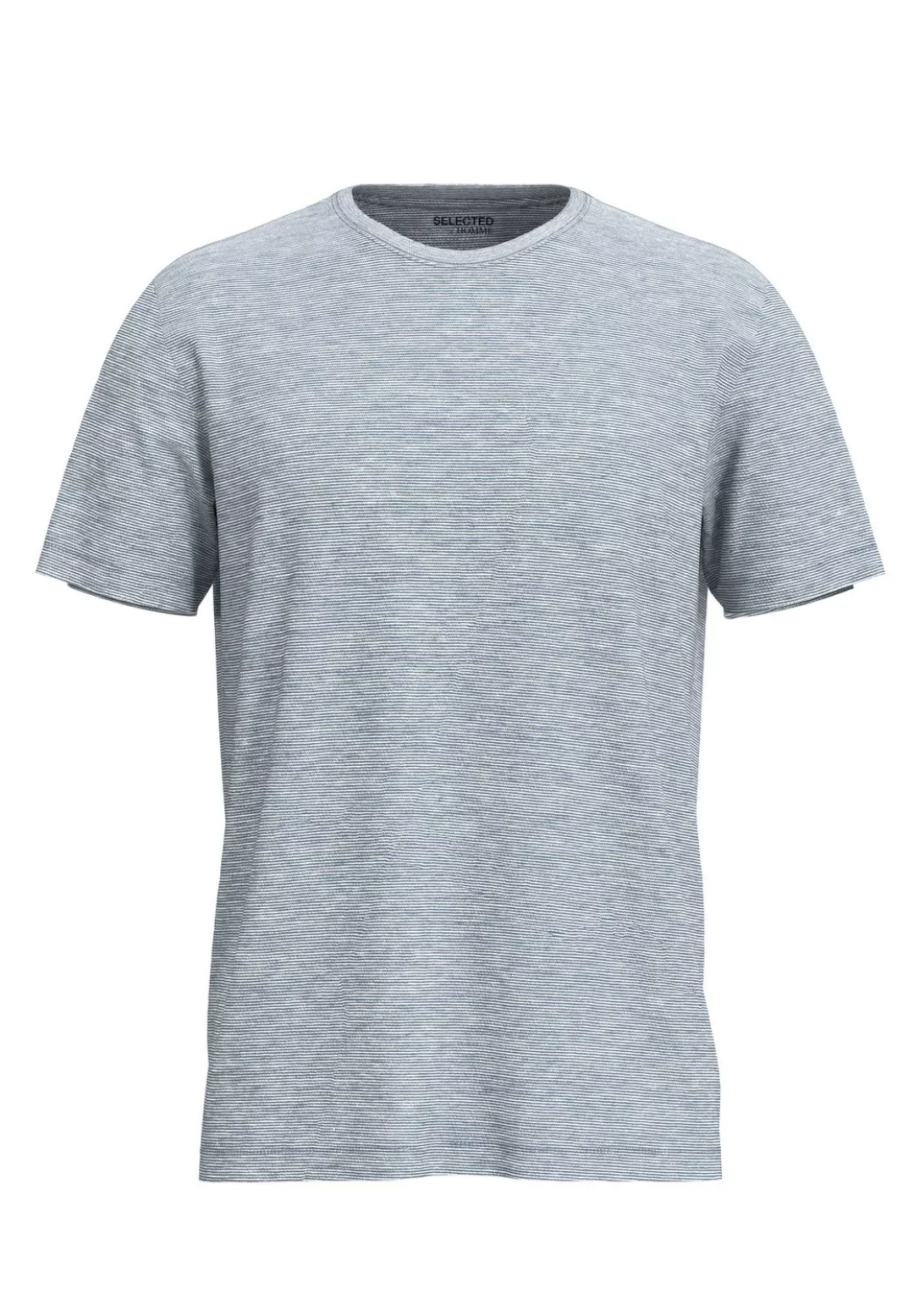 Selected Homme Herren Rundhals T-Shirt SLHASPEN MINI STRIPE - Regular Fit günstig online kaufen