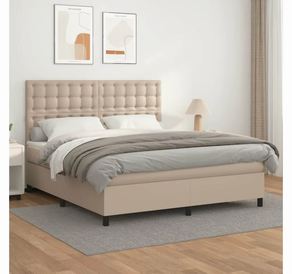 vidaXL Boxspringbett Bett Boxspringbett mit Matratze Kunstleder (160 x 200 günstig online kaufen