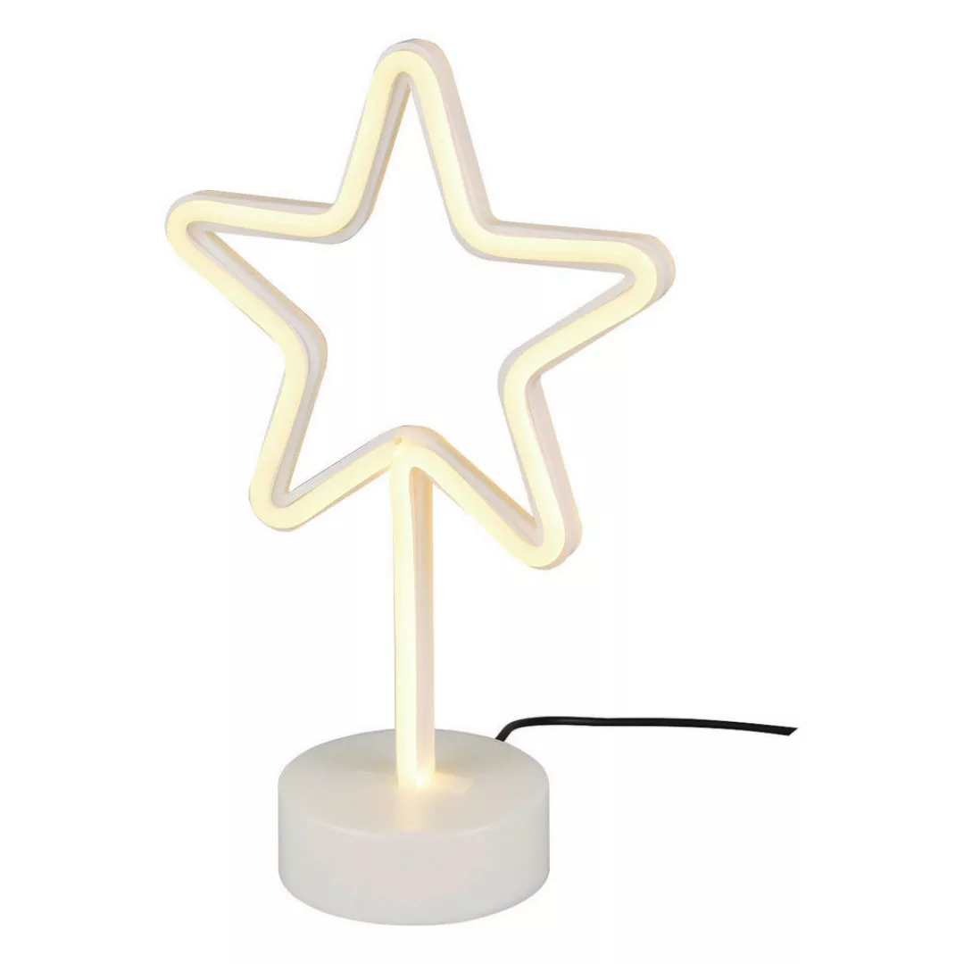 Reality LED Tischleuchte Star 29,5 cm x 20 cm x 8,5 cm Weiß günstig online kaufen