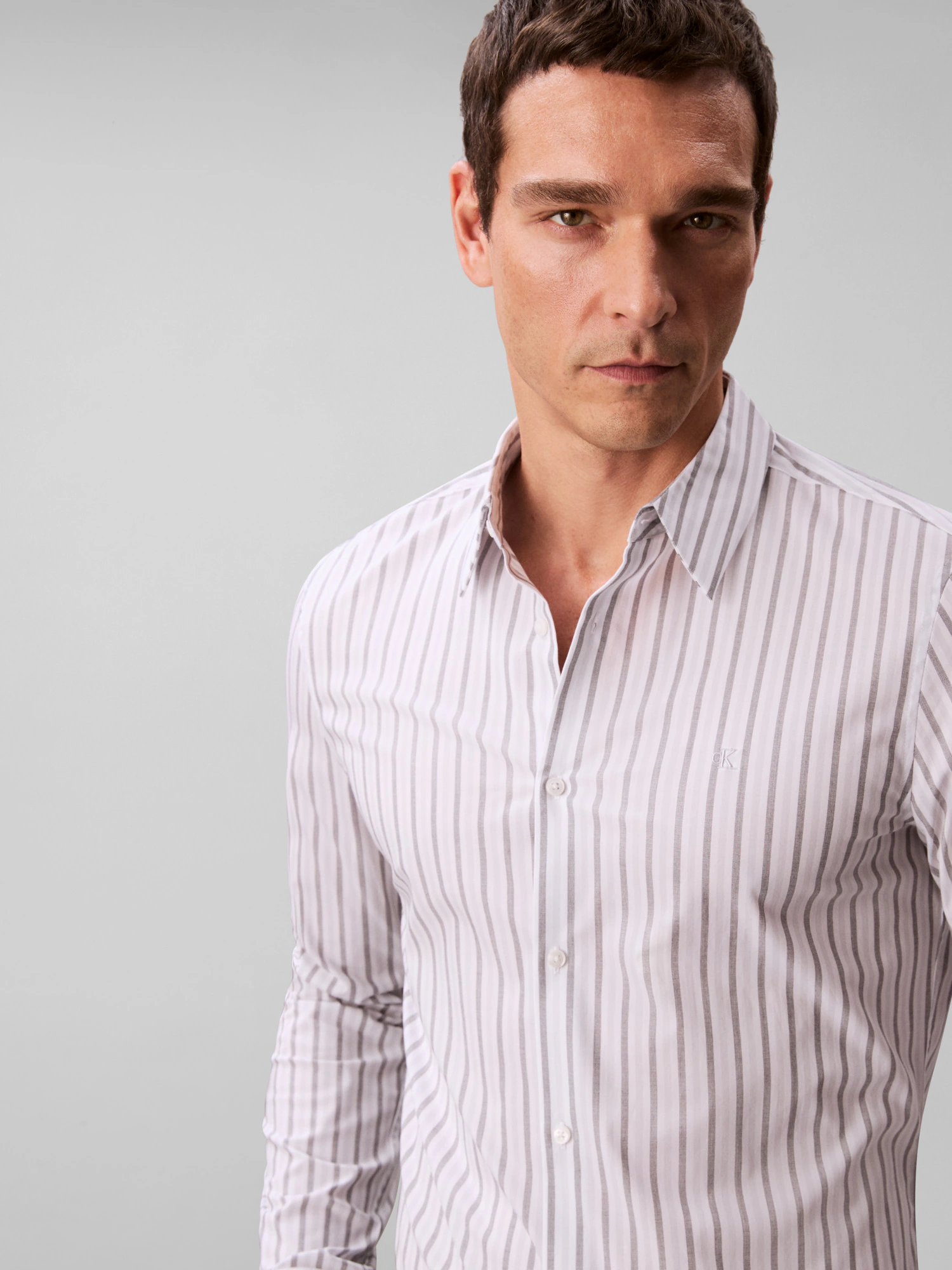 Calvin Klein Businesshemd "LS MULTI STRIPE STRETCH SLIM SHI", Mit Rundhalsa günstig online kaufen