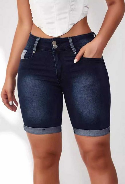 SEGUEN Jeansshorts Gekrempelte Jeans-Shorts für Frauen (Dünne und vielseiti günstig online kaufen