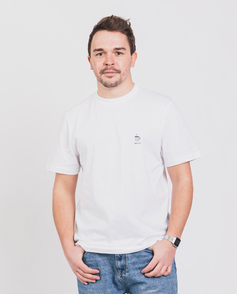 Herren T-shirt Aus Bio-baumwolle - Good Coffee Hustle - Weiß günstig online kaufen
