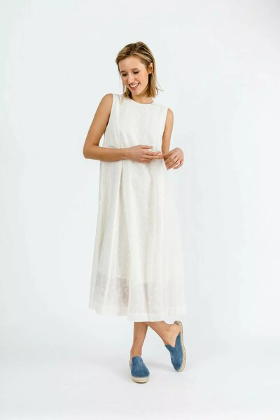 Besticktes Kleid Aus Bio-baumwolle günstig online kaufen