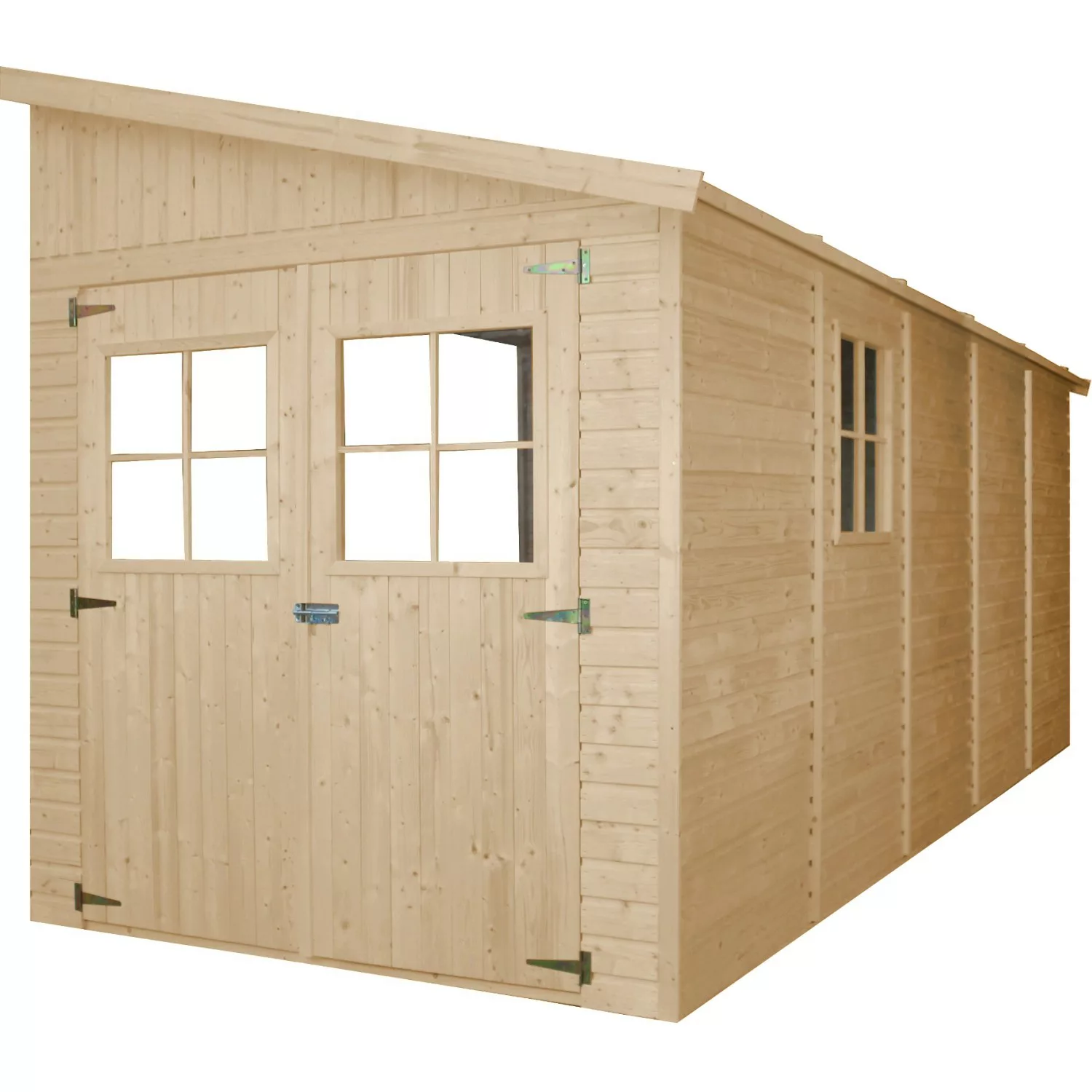 Timbela Anbau-Gartenhaus Holz M341 10 m² ohne Seitenwand ohne Boden günstig online kaufen