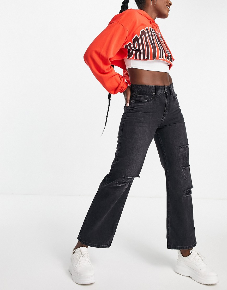 Urban Bliss – Jeans mit Rissen im Stil der 90er, in verwaschenem Schwarz günstig online kaufen