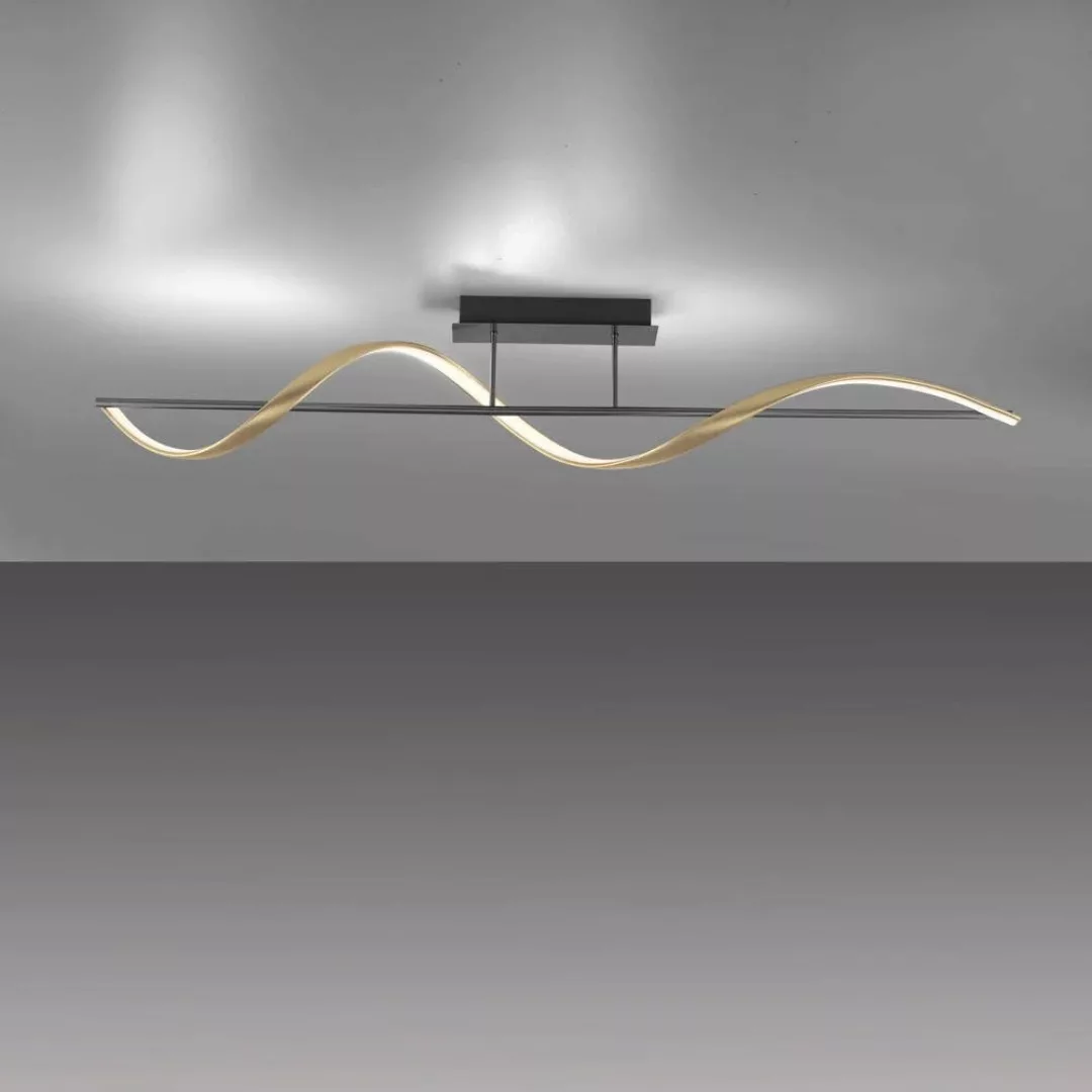 Paul Neuhaus Q-Swing Deckenlampe anthrazit/messing günstig online kaufen