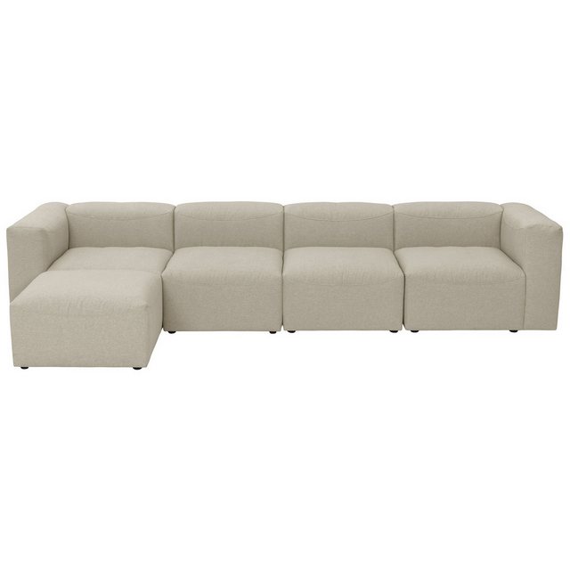 58 aufm Kessel Sofa 4-Sitzer + Hocker Kaleigh Bezug Flachgewebe Kunststoff günstig online kaufen