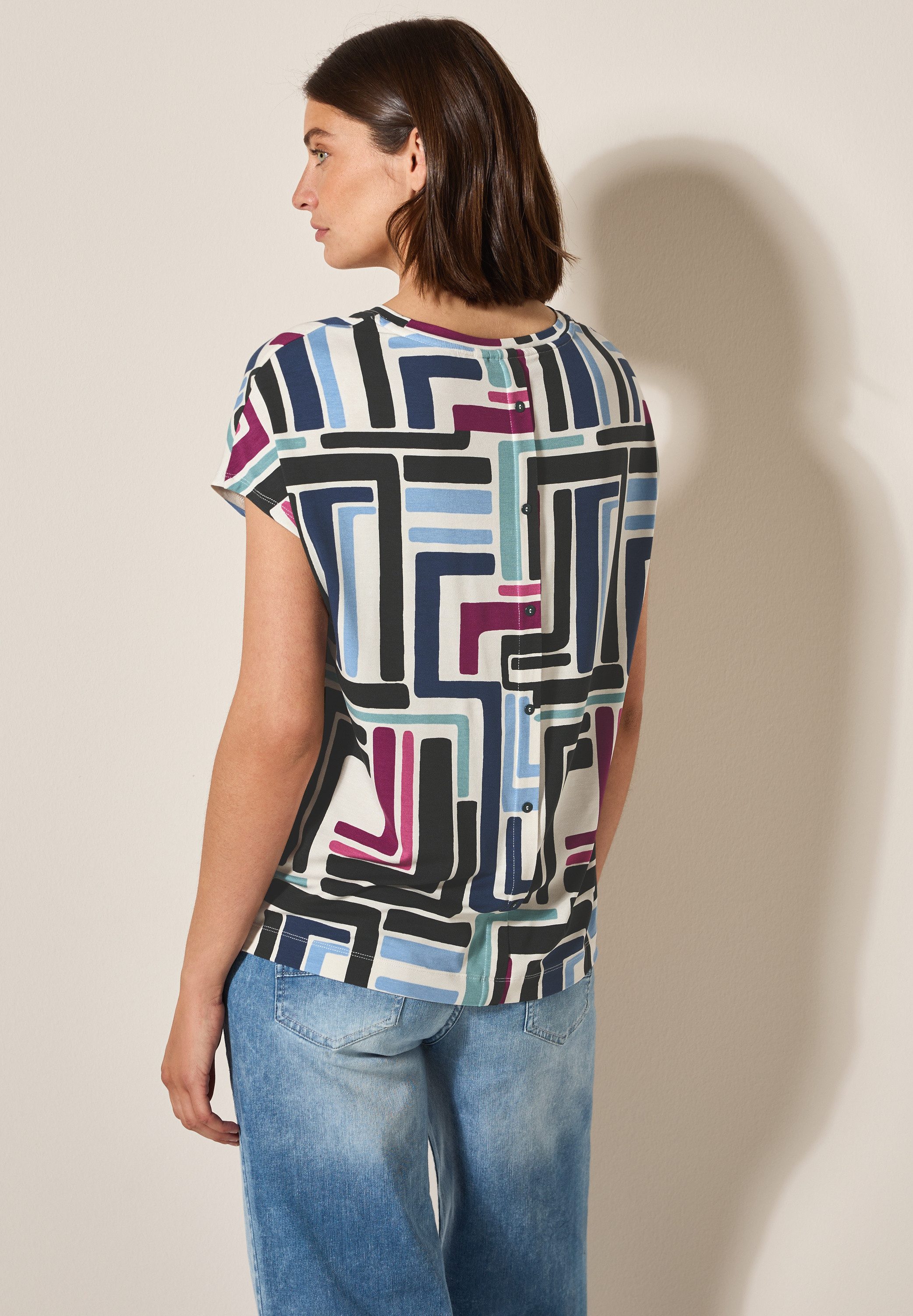 Cecil T-Shirt, aus softem Materialmix günstig online kaufen