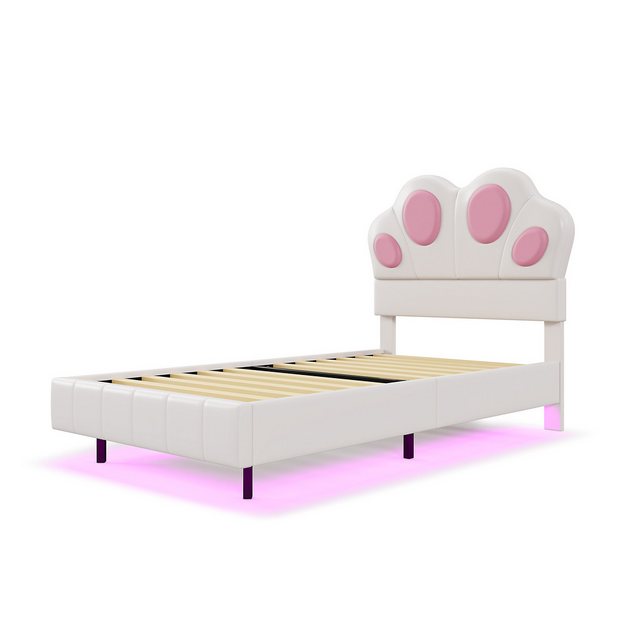 OKWISH Polsterbett Kinderbett, Katzenpfotenform am Kopfende des Bettes (gep günstig online kaufen