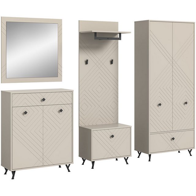 ebuy24 Kleiderschrank Notes Garderobenmöbel Set matt beige. (5-St) günstig online kaufen