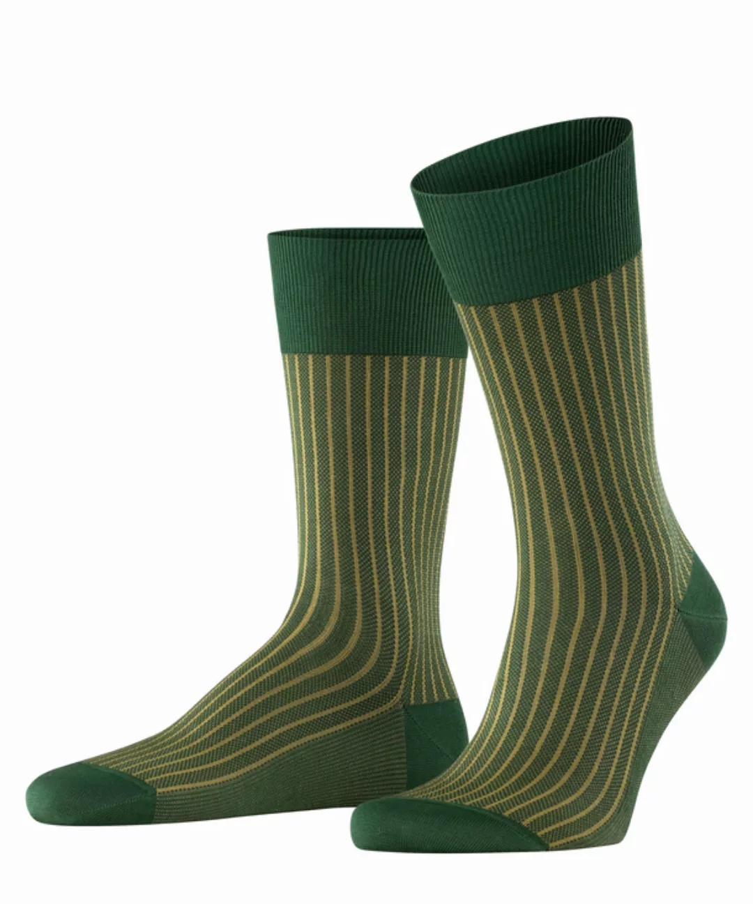 FALKE Oxford Stripe Herren Socken, 39-40, Grün, Rippe, Baumwolle, 13379-729 günstig online kaufen