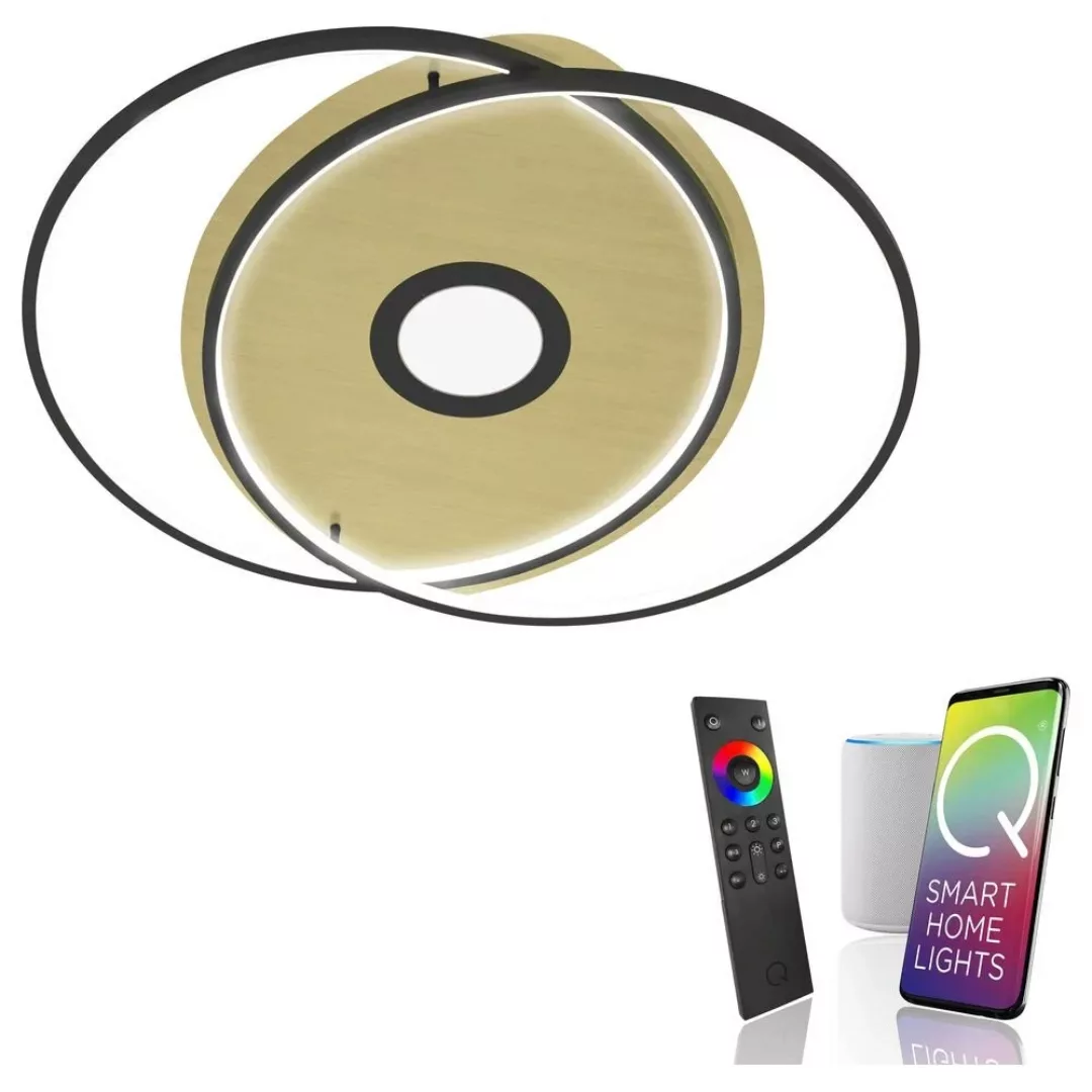 Paul Neuhaus Q-AMIRA LED-Deckenlampe oval, schwarz günstig online kaufen
