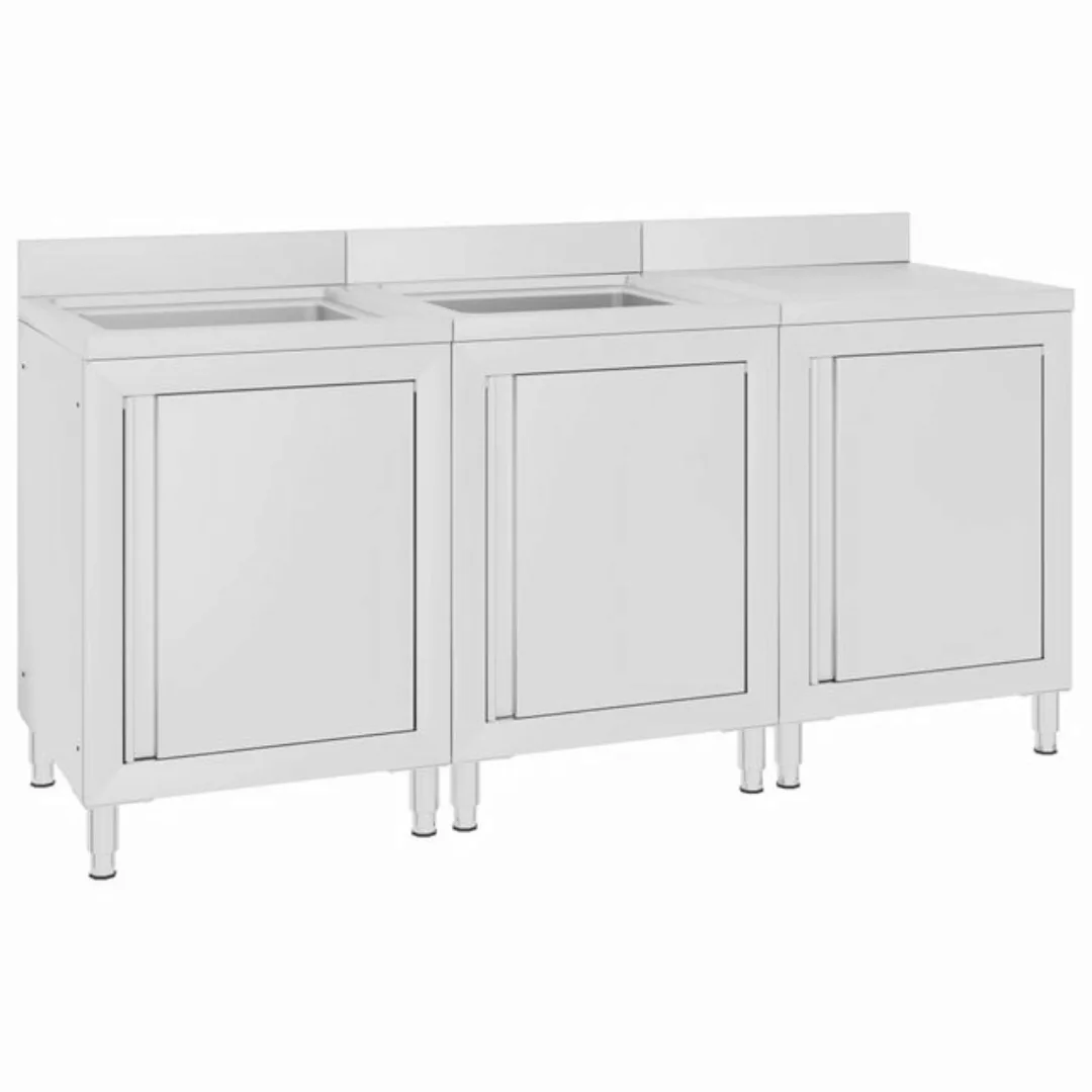 vidaXL Unterschrank Gastro-Spülenunterschrank 180x60x96 cm Edelstahl günstig online kaufen