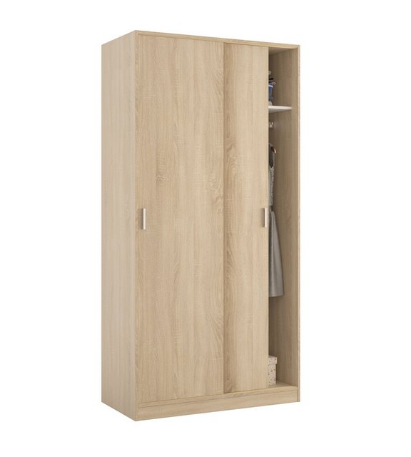 FORES HABITAT Schwebetürenschrank in Kanada-Eiche - 100x200x50 (BxHxT) günstig online kaufen