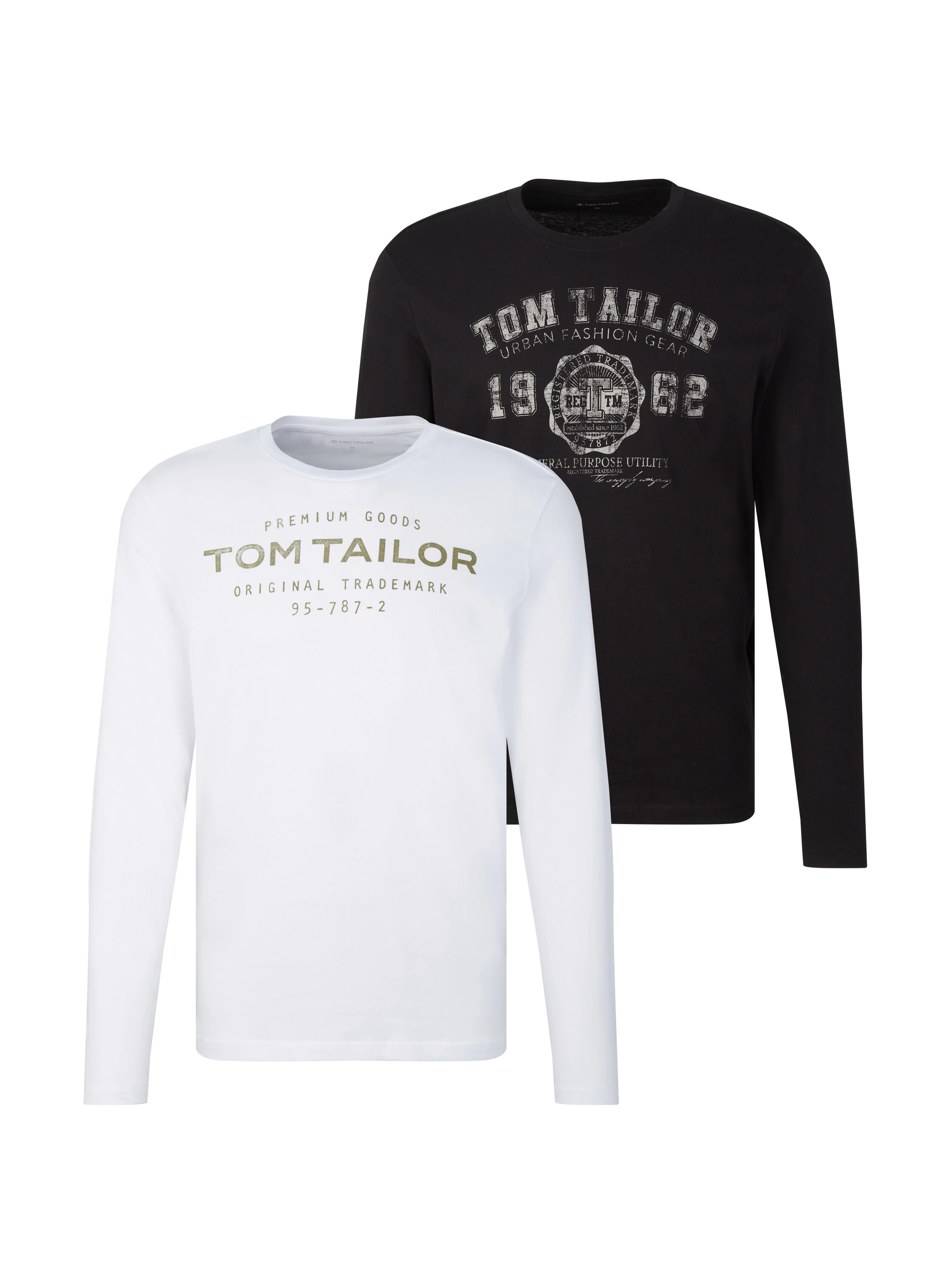 TOM TAILOR Langarmshirt, (Packung, 2 tlg.), mit Logo Print günstig online kaufen