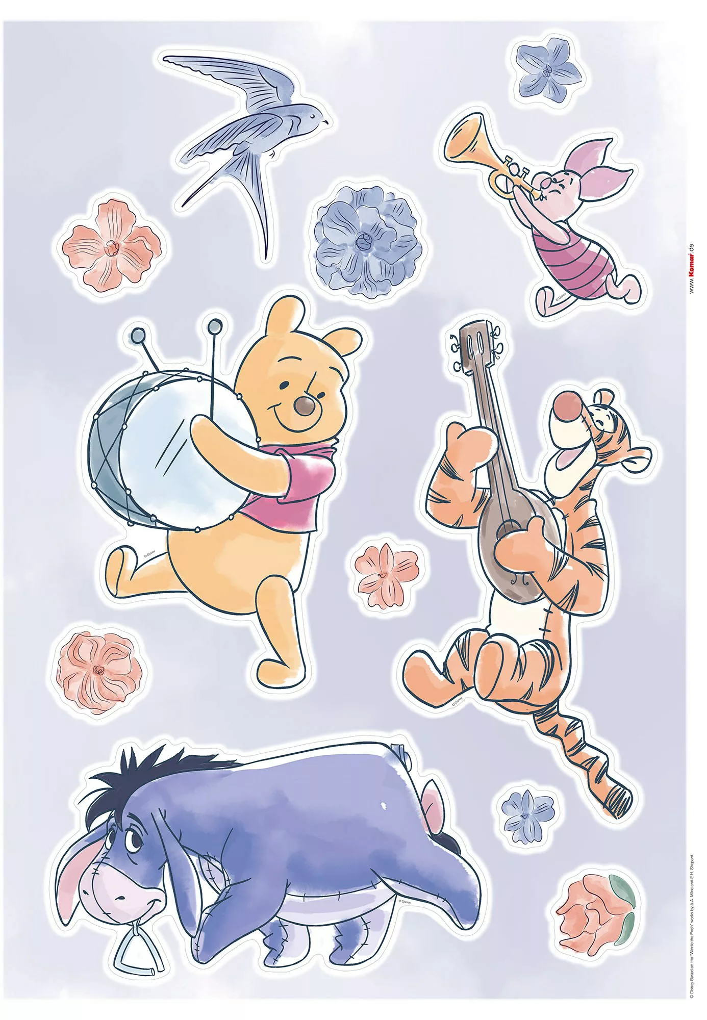 Komar Wandtattoo Winnie the Pooh Flowers & Music Winnie Pooh Winnie the Poo günstig online kaufen