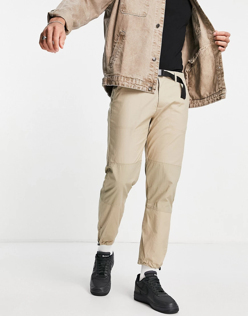 Jack & Jones Intelligence – Funktionshose aus Ripstop in Beige mit weitem S günstig online kaufen