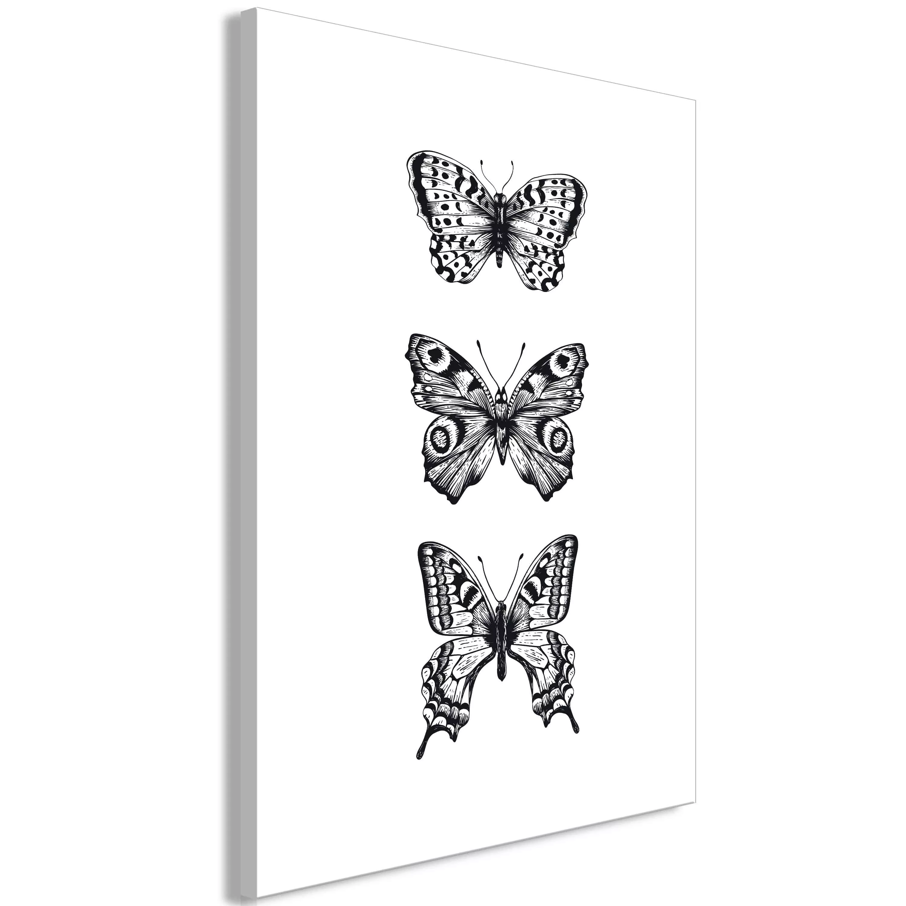 Wandbild - Three Butterflies (1 Part) Vertical günstig online kaufen