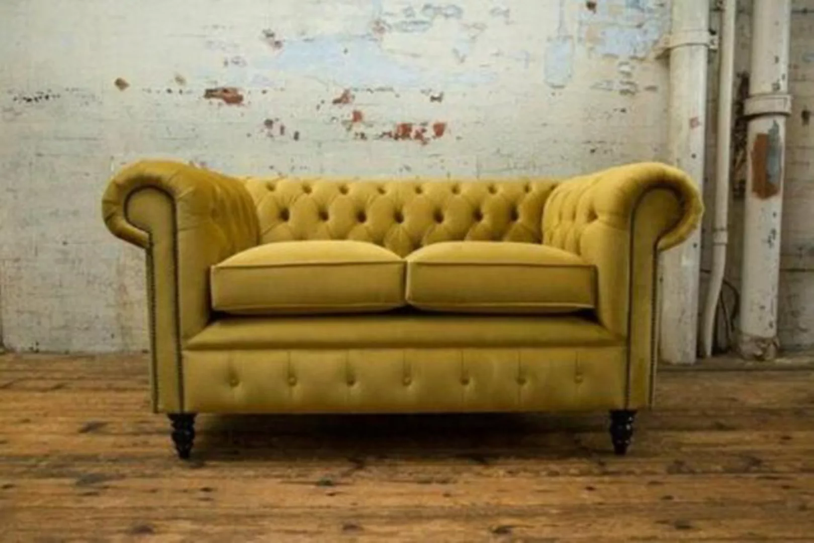 JVmoebel Chesterfield-Sofa, Cheserfield Samt Sofa 2 Sitzer Designer Couchen günstig online kaufen