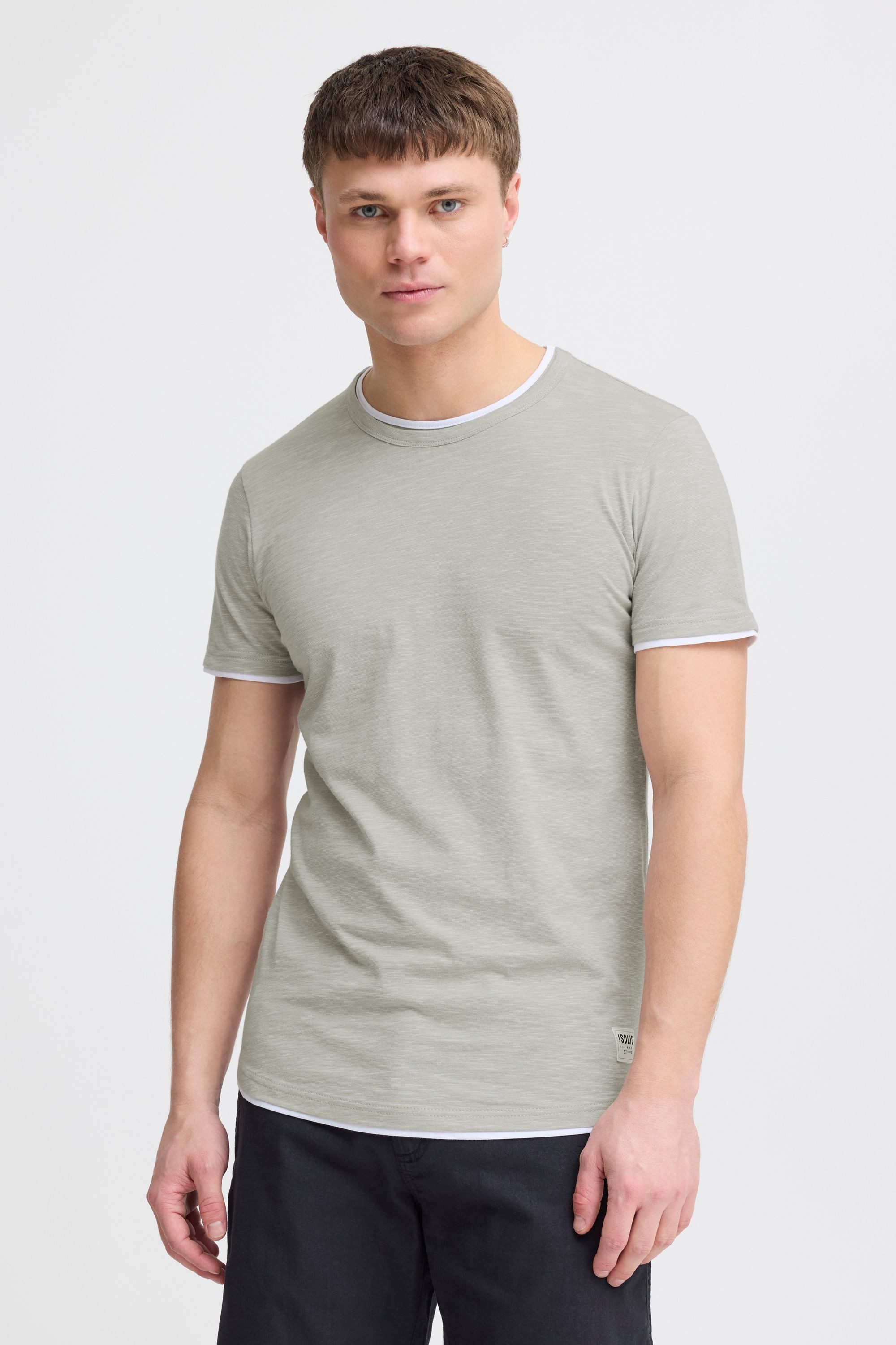 !Solid Rundhalsshirt SDRigos Kurzarmshirt mit farblich günstig online kaufen