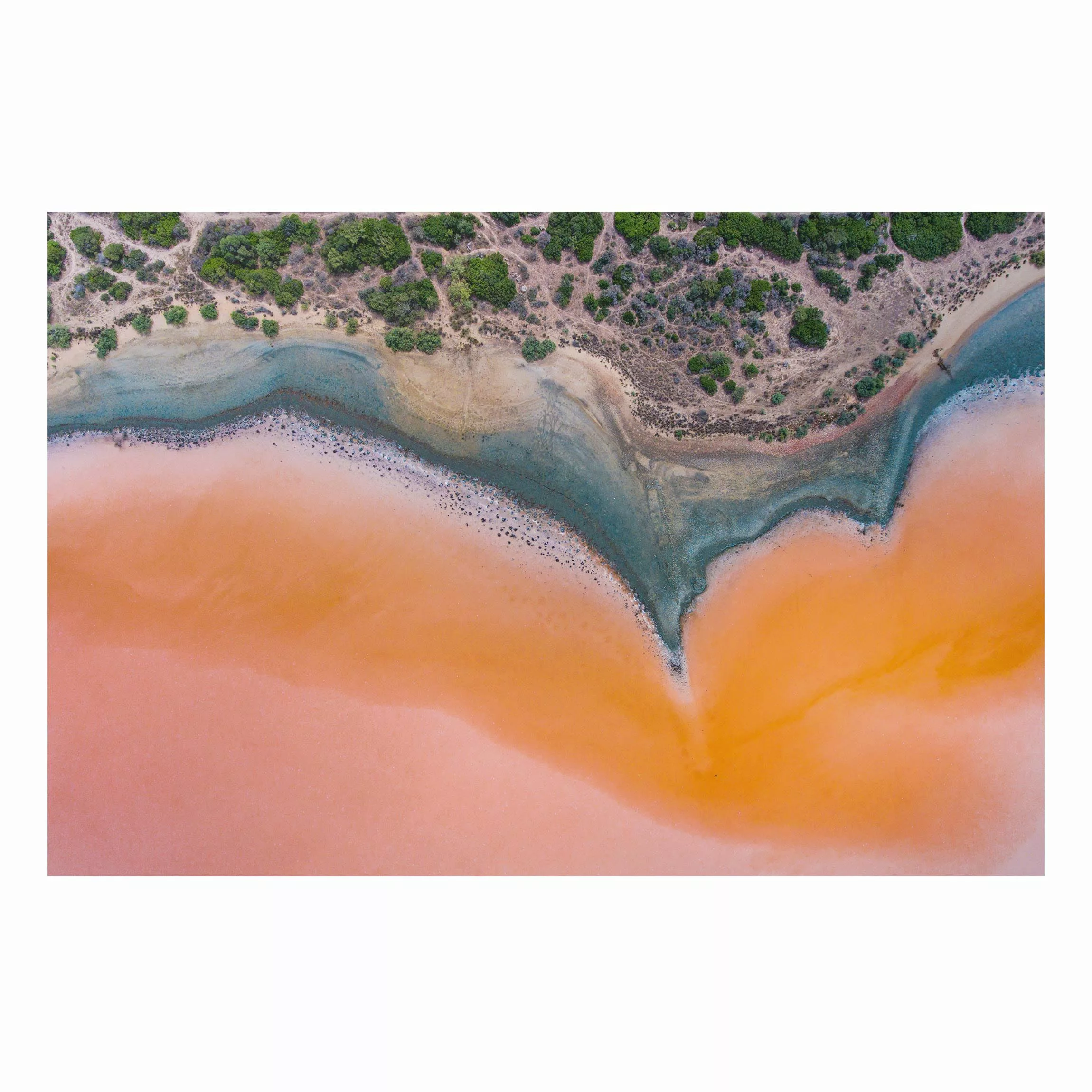 Alu-Dibond Bild Oranges Seeufer auf Sardinien günstig online kaufen