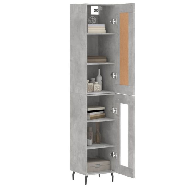 vidaXL Vitrine Highboard Betongrau 34,5x34x180 cm Spanplatte Glas Vitrine günstig online kaufen