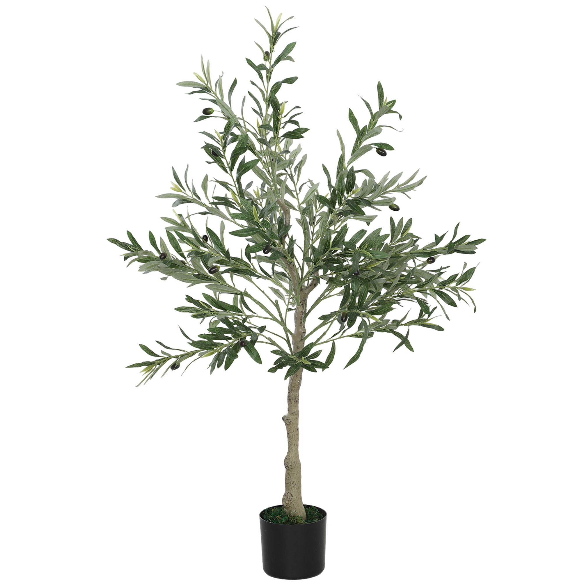 HOMCOM Künstlicher Olivenbaum 120 cm Kunstpflanze Innen künstlicher Baum im günstig online kaufen