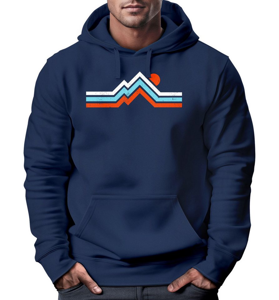 Neverless Hoodie Hoodie Herren Berge Wandern Bergmotiv Aufdruck Printshirt günstig online kaufen