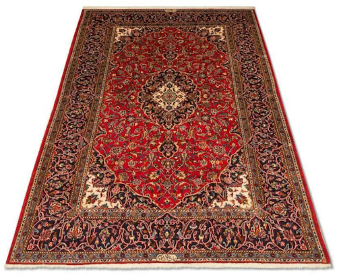 morgenland Teppich »Keshan Teppich handgeknüpft rot«, rechteckig günstig online kaufen
