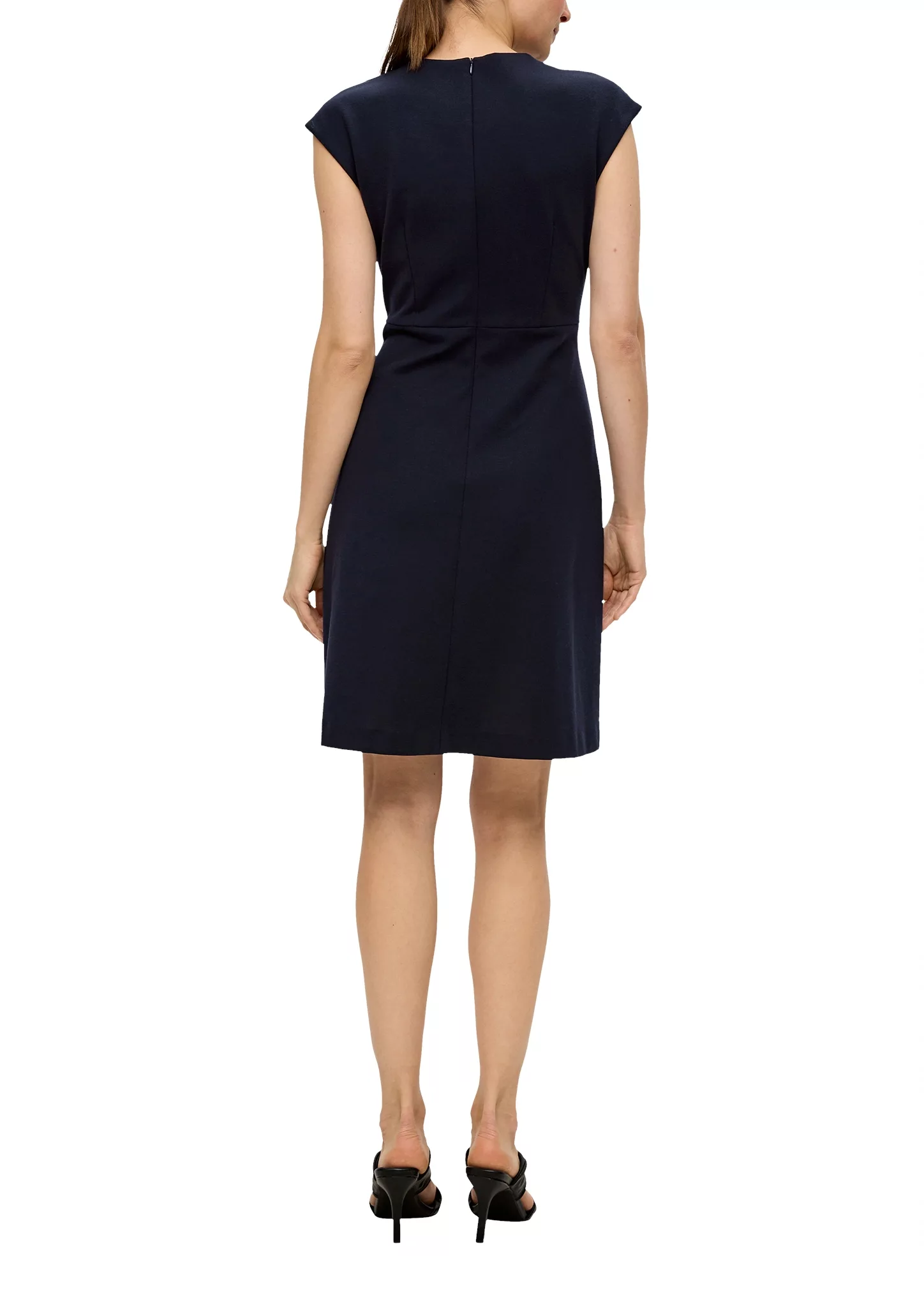 s.Oliver BLACK LABEL Minikleid Elegantes Mesh-Kleid in Wickel-Optik Bindegü günstig online kaufen