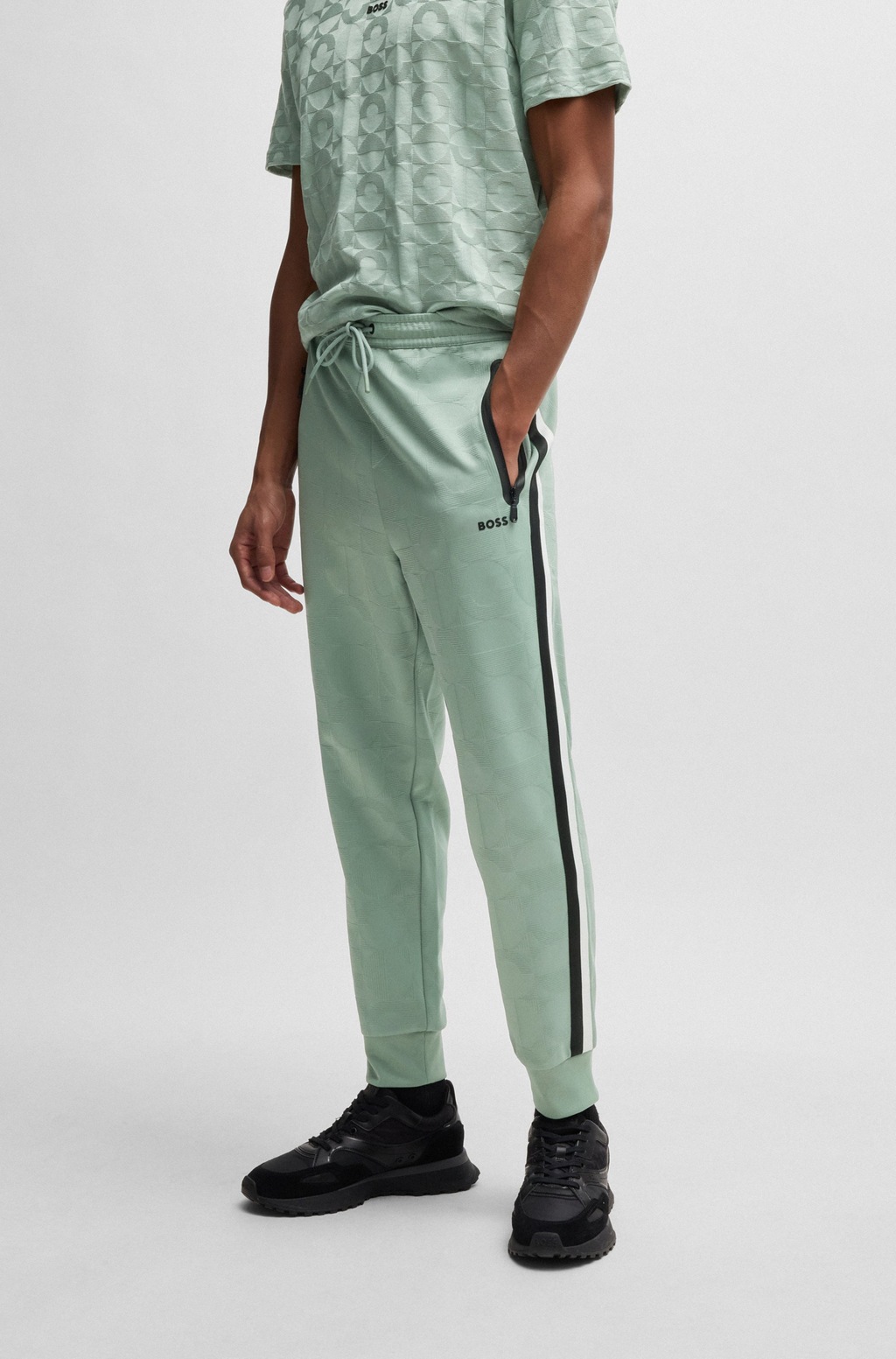 BOSS GREEN Sweathose "Hover Striped C", mit kontrastfarbigem Streifen günstig online kaufen