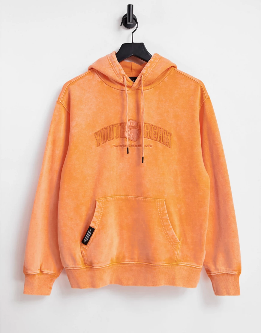 Fingercroxx – Kapuzenpullover in Orange mit „Youth Team“-Schriftzug günstig online kaufen