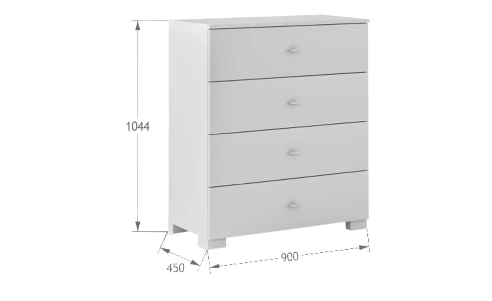 Kommode  Uni White ¦ weiß ¦ Maße (cm): B: 90 H: 104,4 Kommoden & Sideboards günstig online kaufen