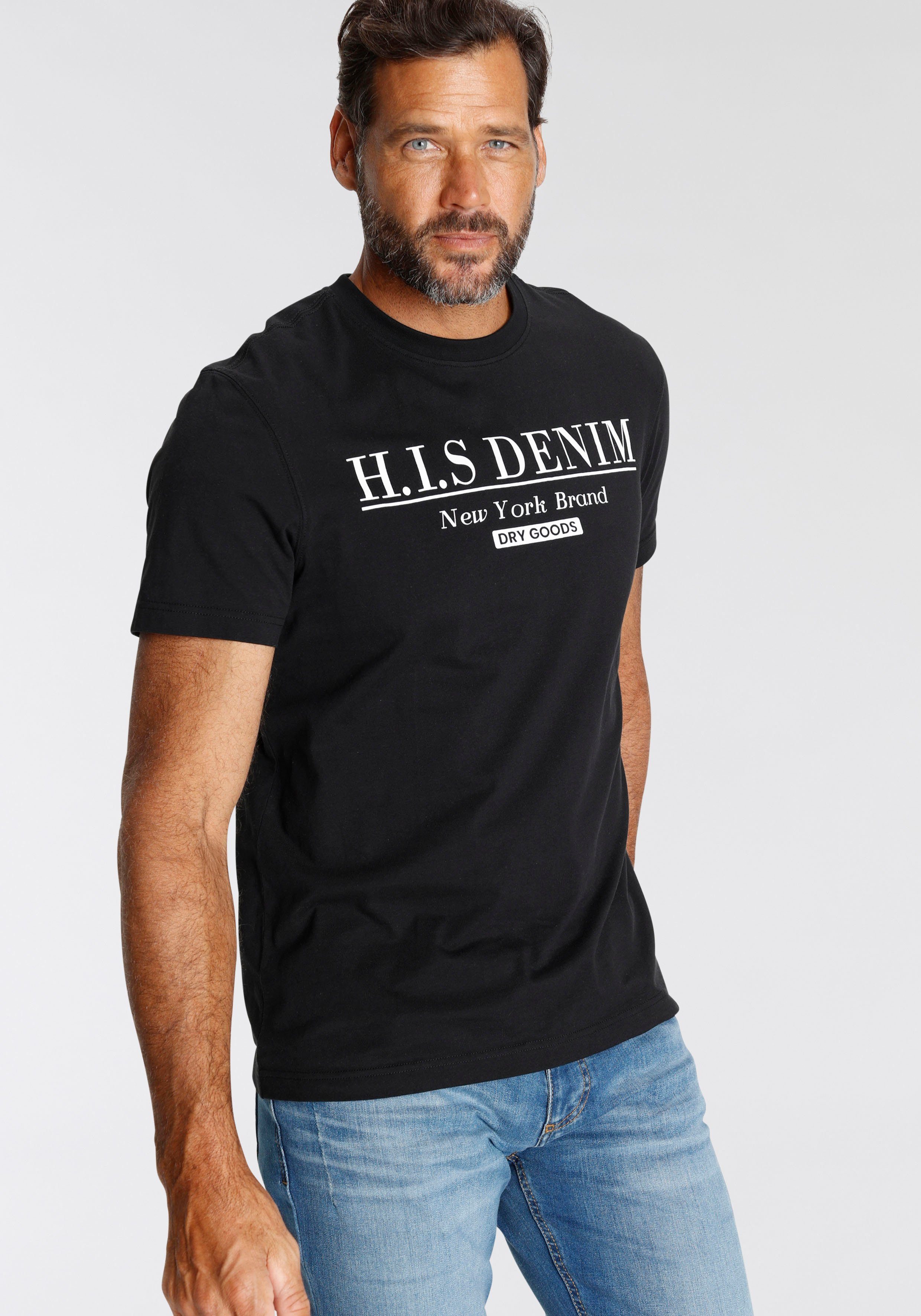 H.I.S T-Shirt schmale Passform, bedrucktes Design, günstig online kaufen