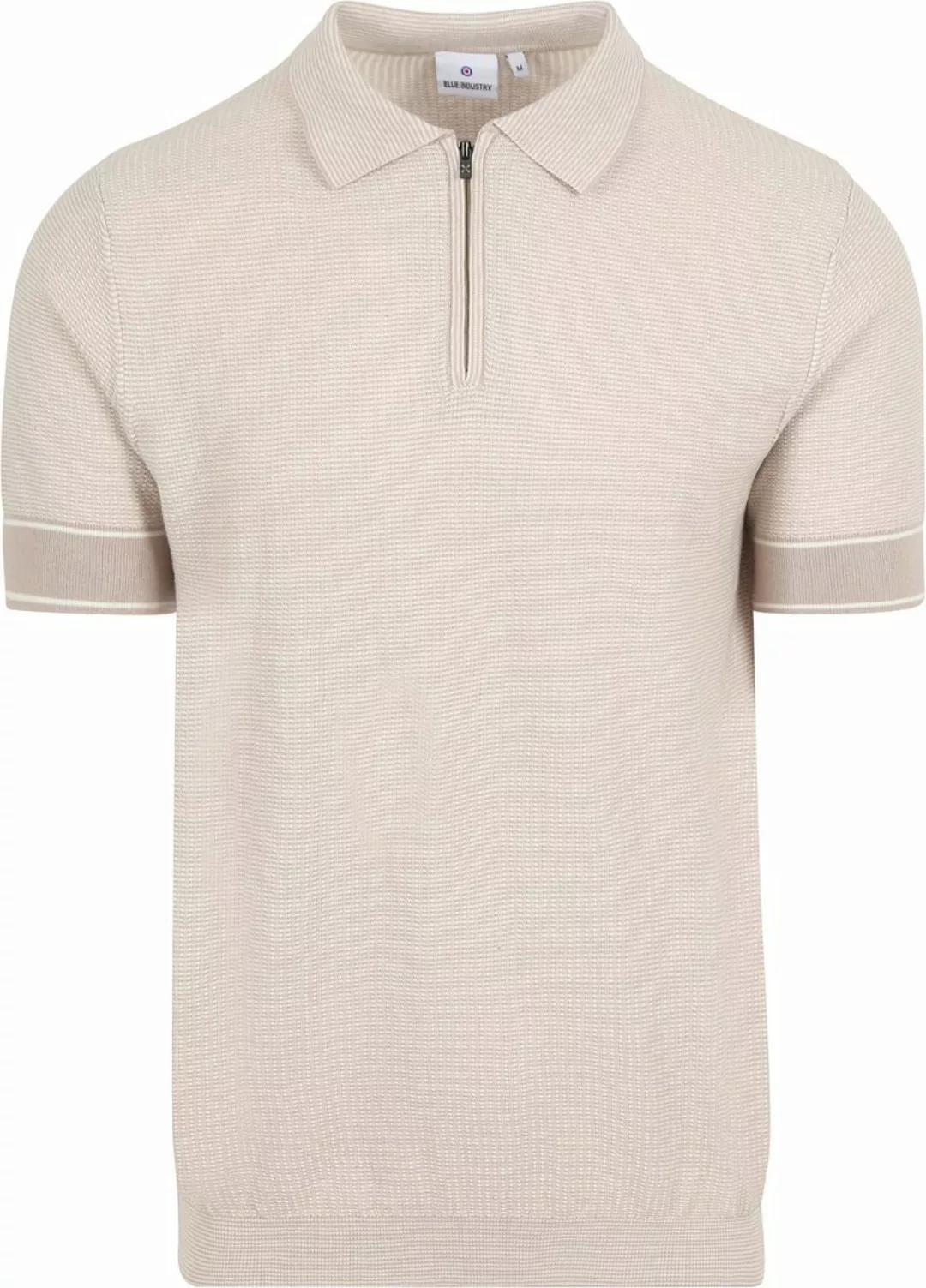 Blue Industry Knitted Polo Shirt Struktur Beige - Größe L günstig online kaufen