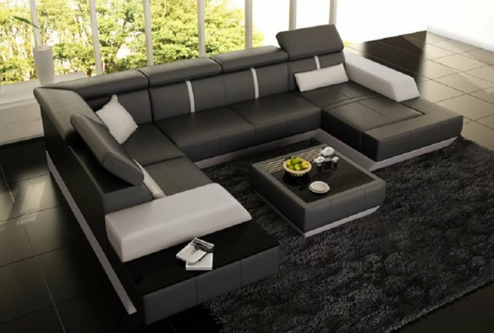 JVmoebel Ecksofa, Sofa Wohnlandschaft U Form Ecksofa Couch Polster U Form C günstig online kaufen