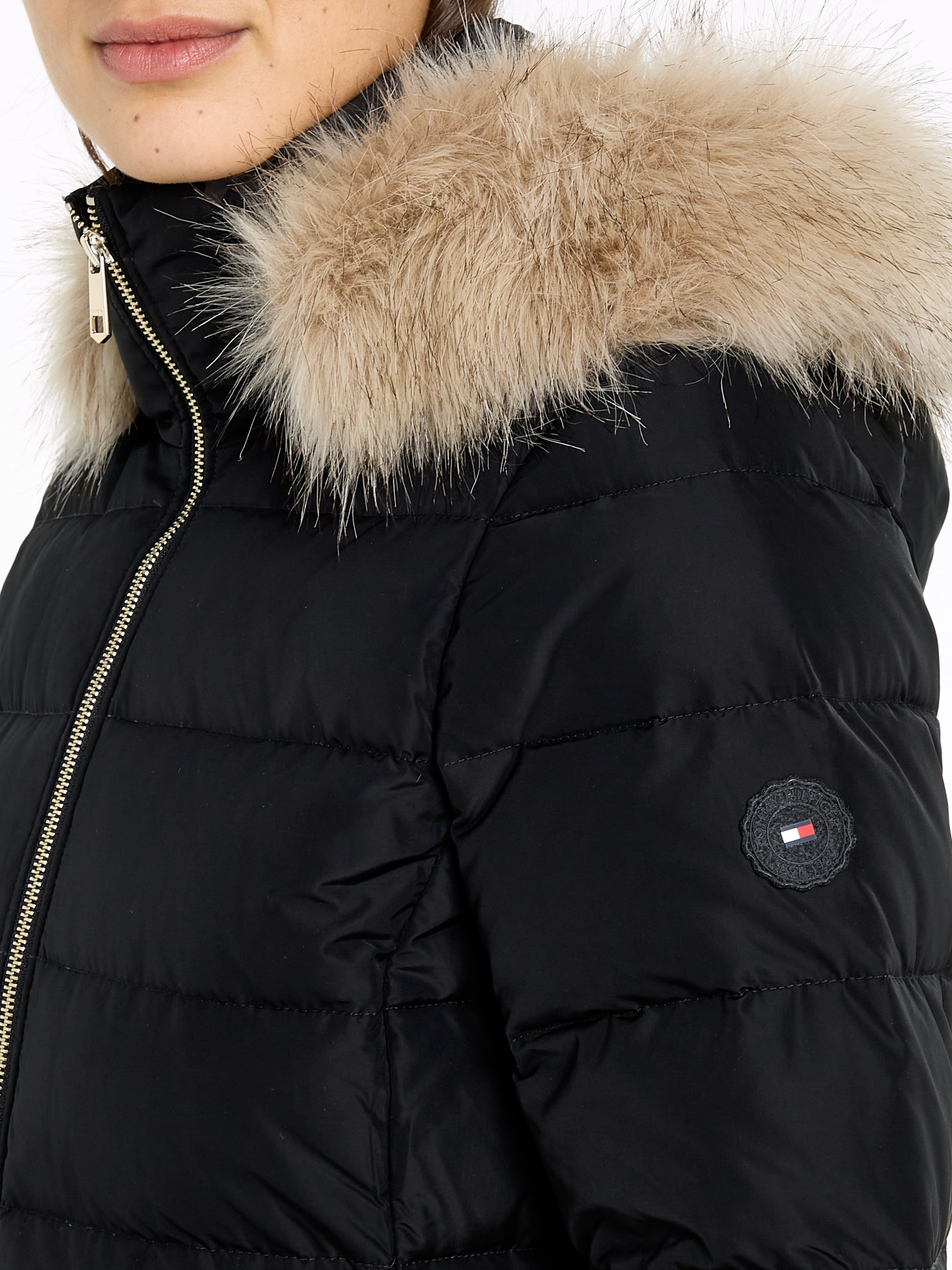 Tommy Hilfiger Steppmantel "HERITAGE DOWN TYRA COAT WITH FUR", mit Fellimit günstig online kaufen