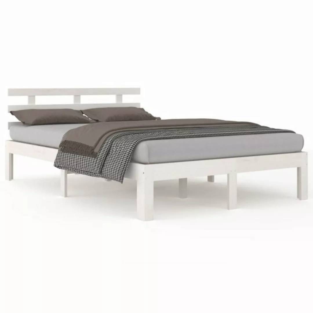 furnicato Bett Massivholzbett Weiß 150x200 cm günstig online kaufen