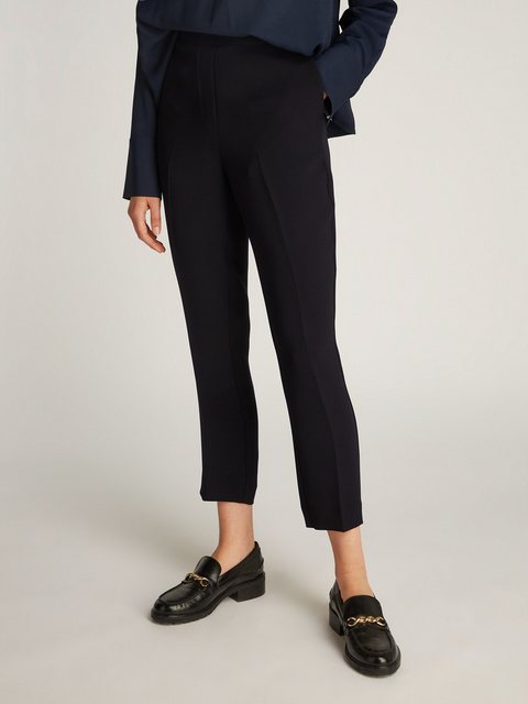 Tommy Hilfiger Webhose CREPE SLIM PULL ON PANT mit Metalllabel, Bügelfalten günstig online kaufen