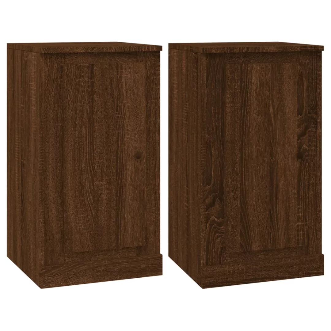 Vidaxl Sideboards 2 Stk. Braun Eichen-optik 37,5x35,5x67,5 Cm günstig online kaufen