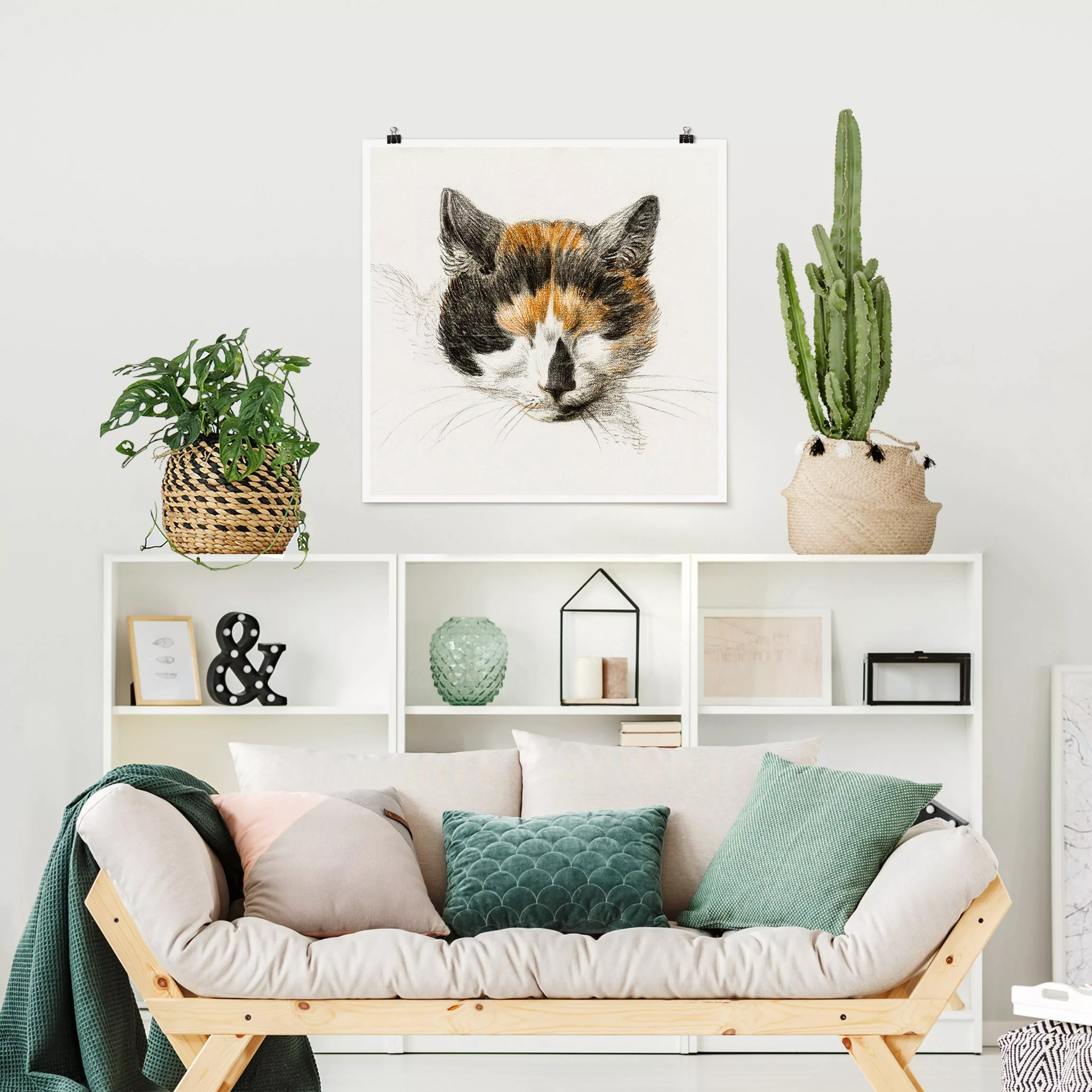 Poster Vintage Zeichnung Katze IV günstig online kaufen