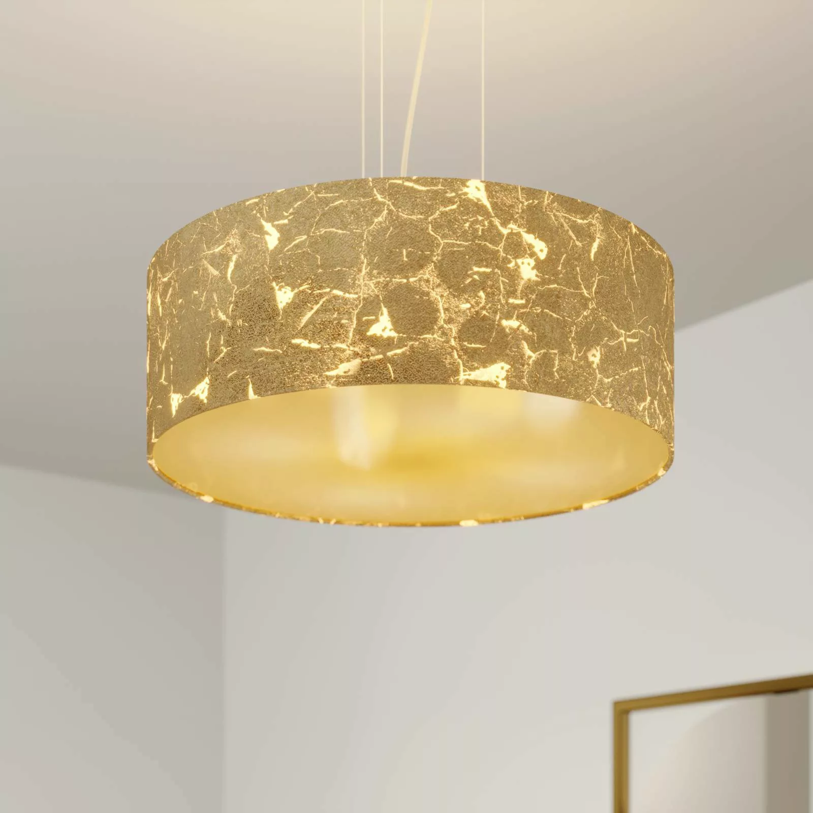 Quitani Pendelleuchte Aura, gold, Ø 50 cm, 4-flammig günstig online kaufen