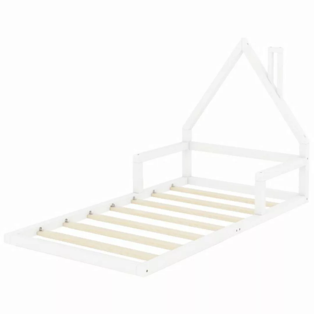 REDOM Kinderbett Hausbett Flachbett, Hausform, Kiefer massiv (Hausform, Kie günstig online kaufen