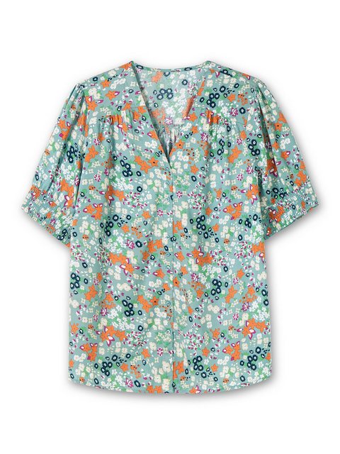 Sheego Druckbluse Große Größen mit V-Ausschnitt und Blumenprint günstig online kaufen