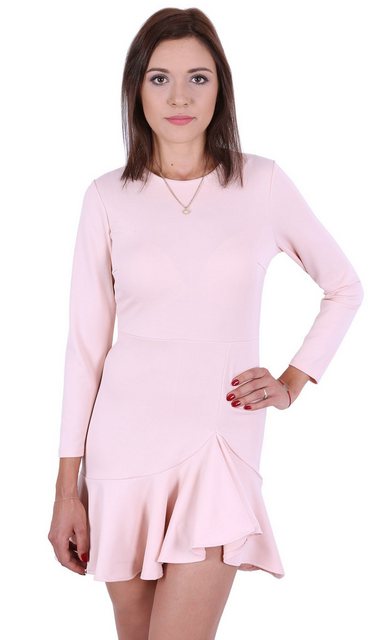 Sarcia.eu Minikleid John Zack Pink-nude Kleid mit Rüsche, John Zack XL günstig online kaufen