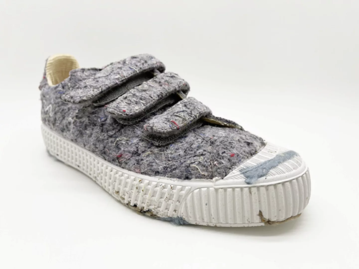 Veganer Sneaker "Nat-2 Mover Low Velcro" Grey Aus Recycelten Fashion Textil günstig online kaufen
