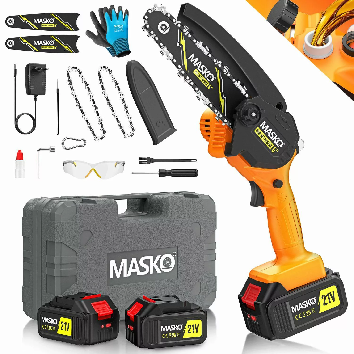 MASKO Akku-Kettensäge Mini Kettensäge 800W Elektrische günstig online kaufen