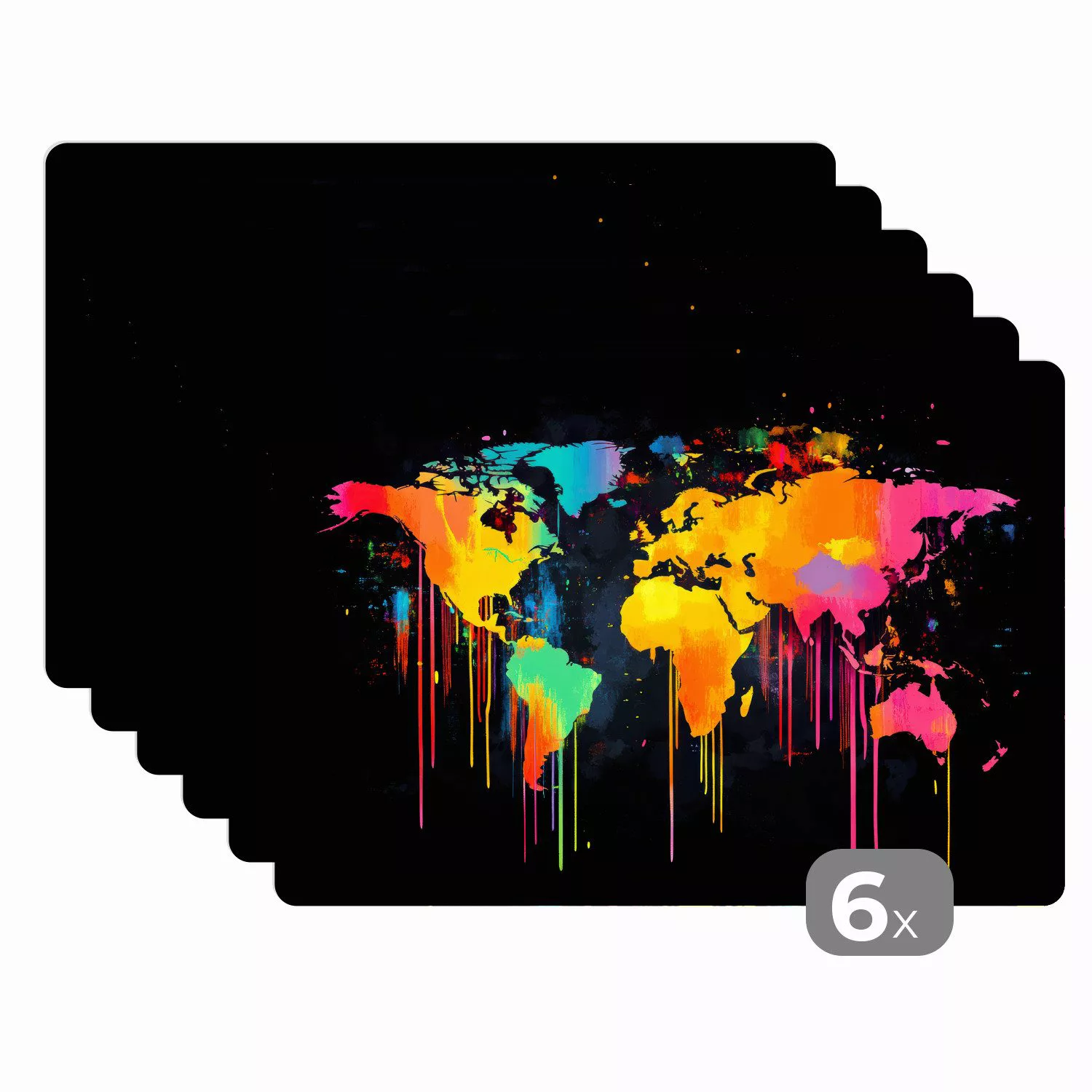 MuchoWow Platzset Weltkarte - Farbe - günstig online kaufen