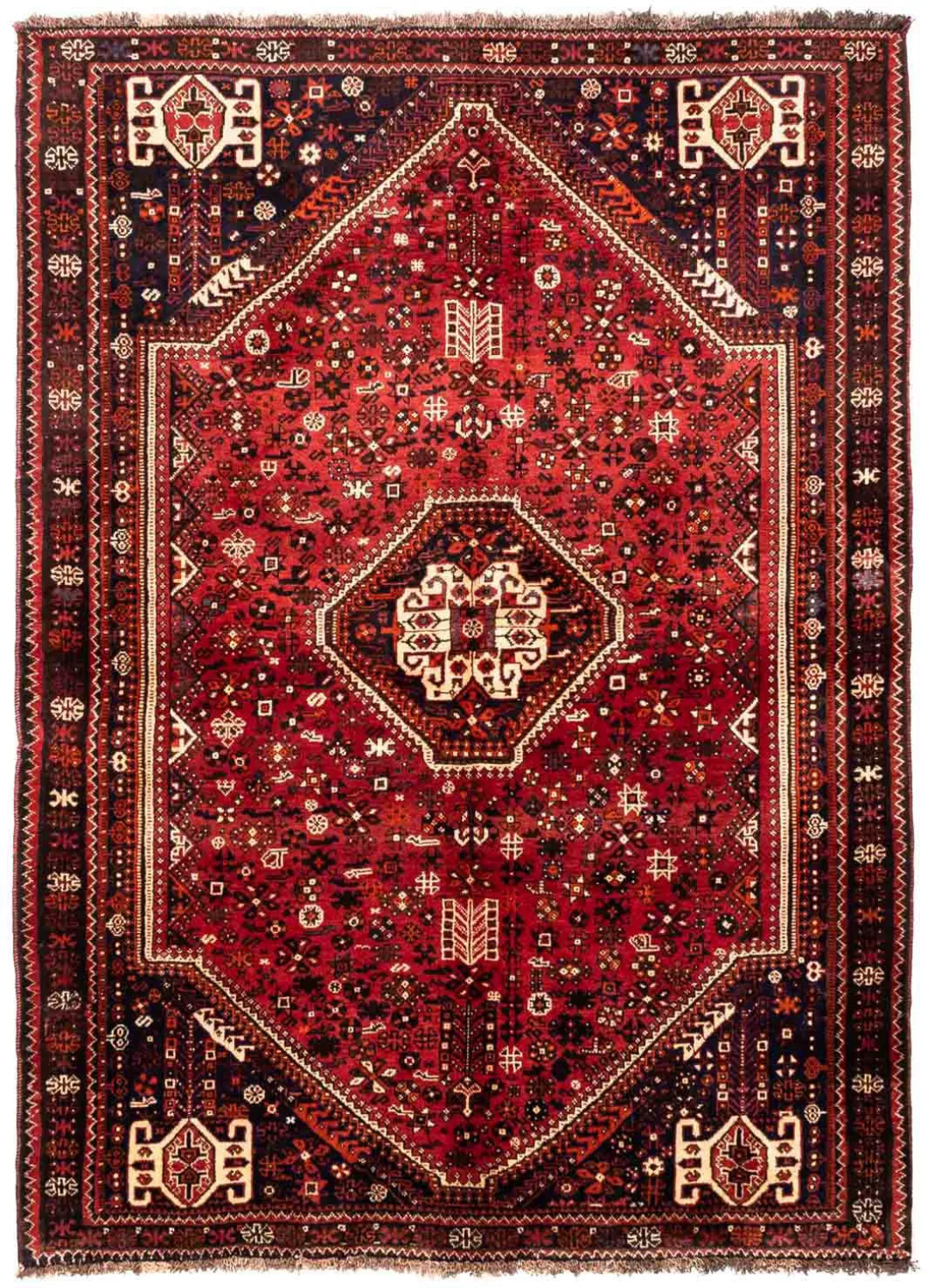 morgenland Wollteppich »Shiraz Medaillon 210 x 145 cm«, rechteckig, Handgek günstig online kaufen