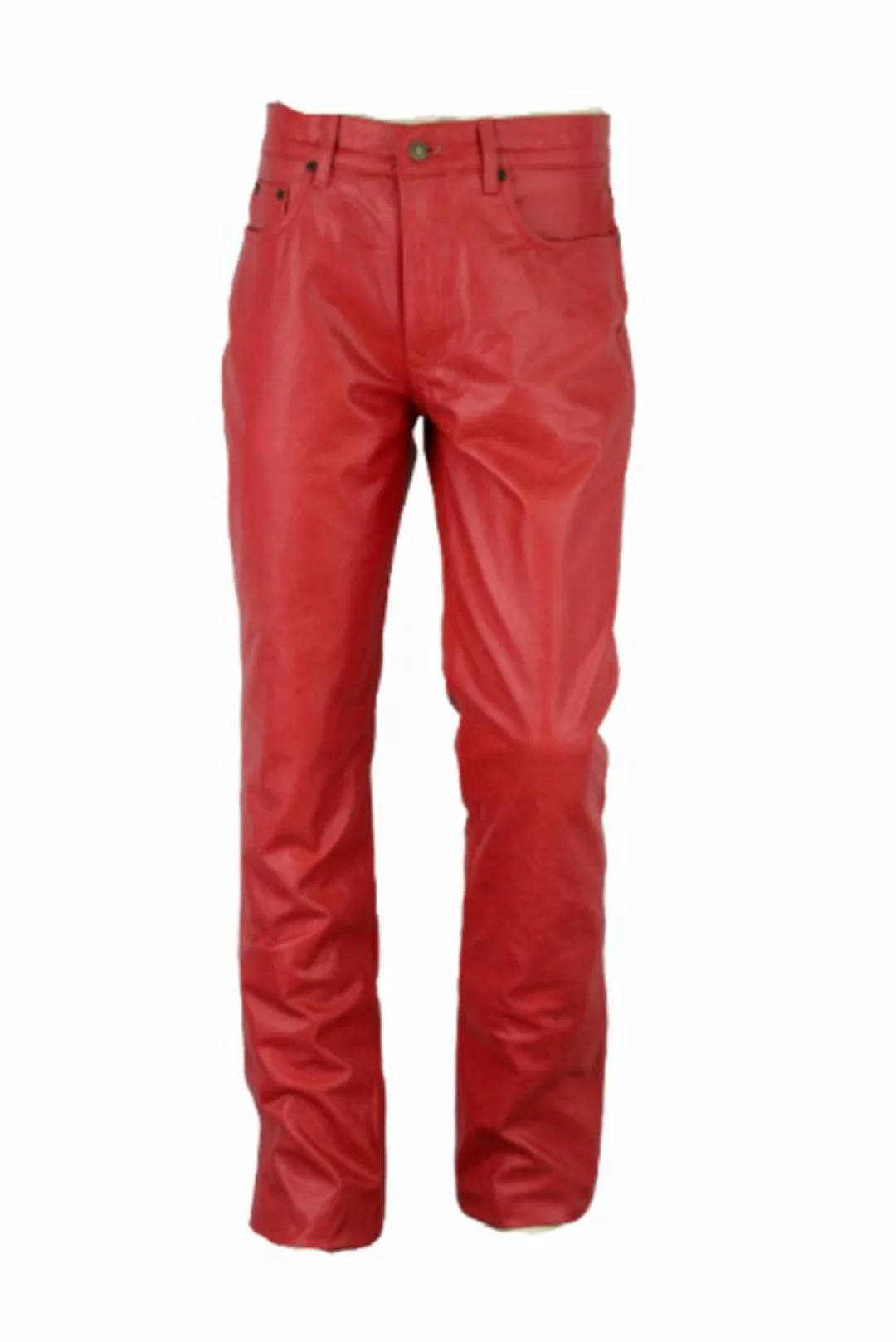 Fuente Leather Wears Lederhose Rote Lederhose für Herren, 501 Stil, Bikerje günstig online kaufen